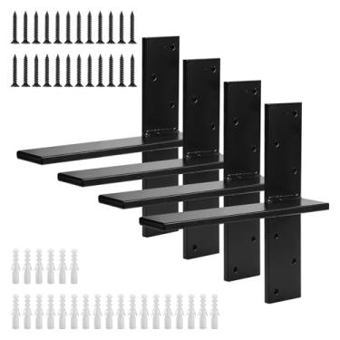 Imagem de Cskunxia Suporte De Prateleira Suspenso Livre De 4 Peças, Suportes De Prateleira Flutuantes, Suporte De Prateleira Em T Para Serviços Pesados, Suportes De Bancada Flutuantes, Suportes De Prateleira De