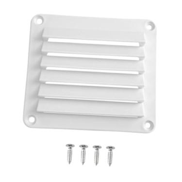 Imagem de Fenteer Grelha de ventilação retangular com venezianas Grelha de ventilação multiuso 5,51 x 4,84 polegadas Cobertura de grade de ar de cabine para barco iate, Branco