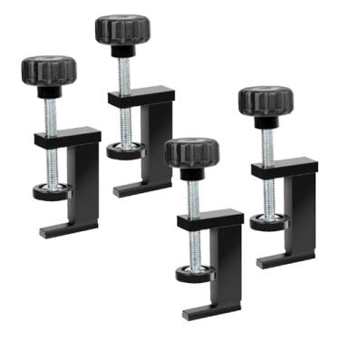 Imagem de POWERTEC Braçadeira de trilho T para trilho T aceitando parafuso T de 1/10.2 cm/parafusos sextavados e parafuso T de 5/40.6 cm, braçadeira de retenção para trilho de guia de serra de trilha, trilho T,