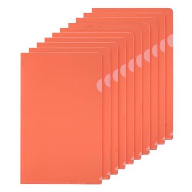 Imagem de PATIKIL Pastas tipo L Pacote com 50 bolsos de plástico A4 para projetos de arquivos de papel transparente para escritório, vermelho