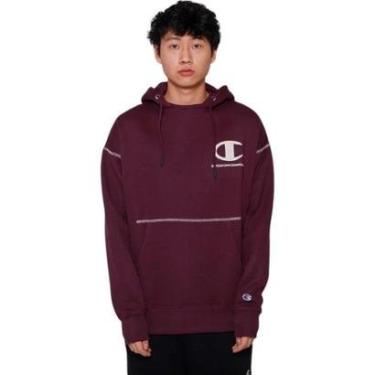 Imagem de Moletom Canguru Champion Global Silk - bordo-Masculino