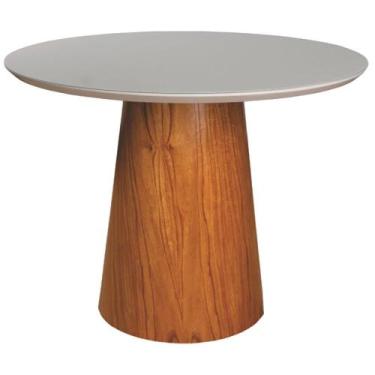 Imagem de Mesa Jantar Redonda Ravena Vidro Off White Base Cinamomo 100cm - 75782