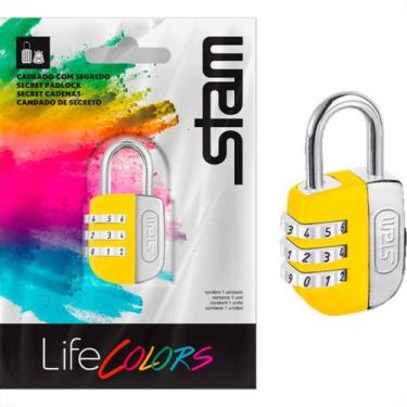 Imagem de Cadeado Para Mala Stam Life Colors Com Segredo 25Mm Amarelo