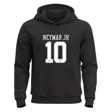 Imagem de Moletom Neymar Jr 10 Algodão Unissex Blusa De Frio Canguru Flanelado -