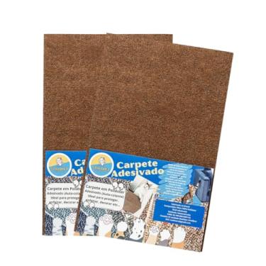 Imagem de Arranhador Adesivo para Gatos - Protetor para Sofá, Cama e Móveis - Carpete Premium - Evite Arranhões e Mantenha Seu Pet Feliz (Marrom, 2 Unidade)