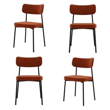 Imagem de Kit com 4 Cadeiras para Sala de Jantar Mona Yescasa Terracota