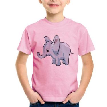 Imagem de Camiseta Infantil Elefante Bebê - Foca na Moda, Rosa bebê, 12