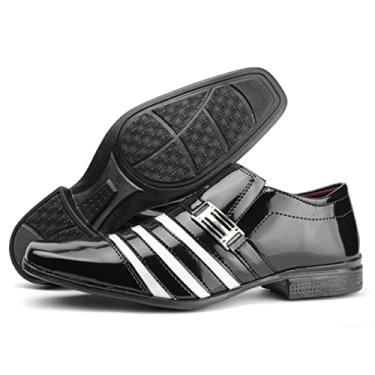 Imagem de Sapato social masculino preto com branco (37, Preto com branco)