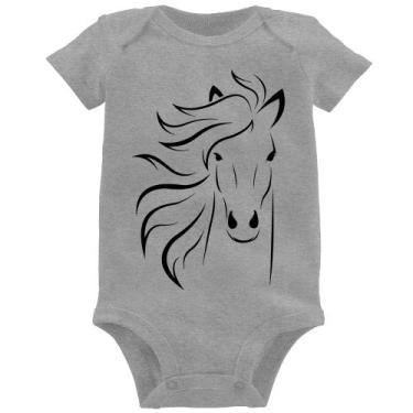 Imagem de Body Bebê Cavalo Traços - Foca na Moda, Cinza, GG