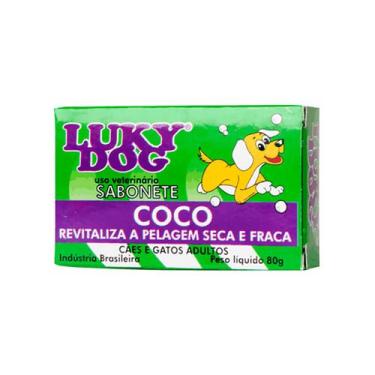 Imagem de Sabonete Cachorros Gatos Adultos Luky Dog Coco 80g W A Pet