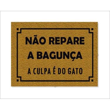 Imagem de Tapete Capacho Não Repare a Bagunça a Culpa é do Gato - capacho com ar