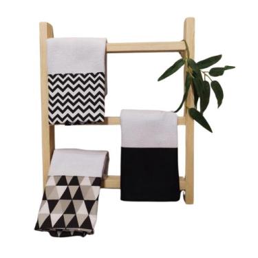 Imagem de Mini Estante Decorativa Com Escadinha Para Toalha De Prato. - ANA DECO