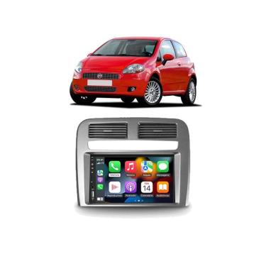 Imagem de Kit Multimídia Punto 2008 / 2012 Mold Prata 7 Pol CarPlay AndroidAuto Bt - FirstOption...