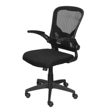 Imagem de Cadeira Escritório Giratória NR-17 Diretor Bogotá Or Design Tela Mesh Preta Base Rodízio Nylon Preto