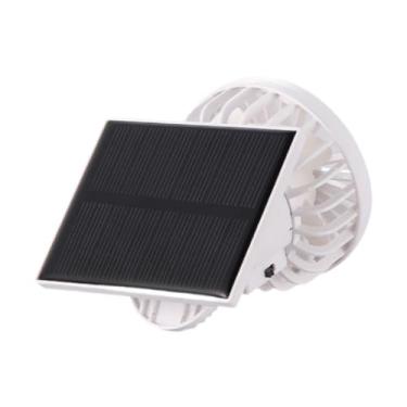 Imagem de Ioensy Fã de tampa de clipe Hands Hands Free Solar Solar Small 3 Speed ​​Speed ​​Speed ​​Wind Fan portátil para atividades ao ar livre churrasqueira golfe, Branco