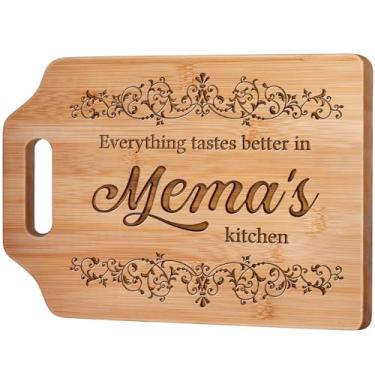 Imagem de AceThrills Mema Gifts, Dia das Mães, Natal, para Mema - Tábua de corte de bambu gravada 30 cm C × 21 cm L × 0,1 cm A