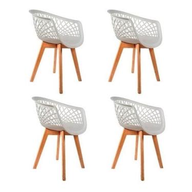 Imagem de Conjunto 4 Cadeiras Web Empório Tiffany Wood Branca