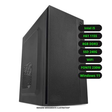 Imagem de Computador cpu Intel Core i5 8GB DDR3 ssd 240GB Wifi Fonte 230w Bivolt Windows 11 Trial