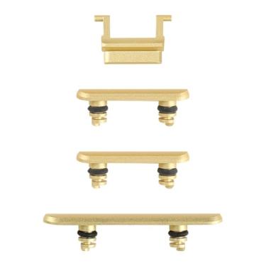 Imagem de Risidamoy Para iPhone 11, botão liga/desliga e botão de volume, botão lateral de substituição, botão de substituição, silencioso, botão de controle de mudo, modelo fixo: A2111 A2221 A2223 (Amarelo)