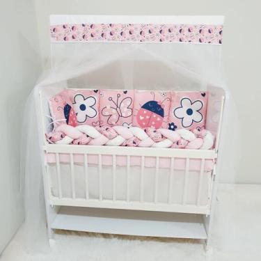 Imagem de Kit Mini Berço 12 peças  Saia de Berço Menina Joaninha - Carinha de An