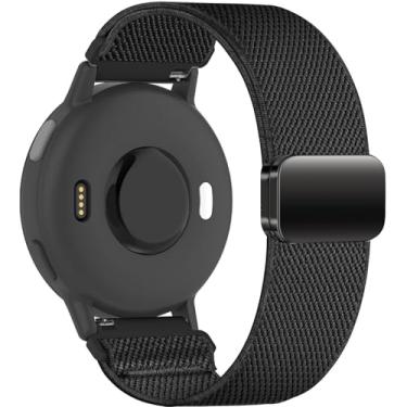 Imagem de Oanux Pulseira magnética de nylon elástico de 20 mm compatível com Garmin Vivoactive 6 Watch/Vivoactive 5/3/3 Music, pulseira esportiva elástica de substituição para Venu Sq 2/Venu e Forerunner 55/165