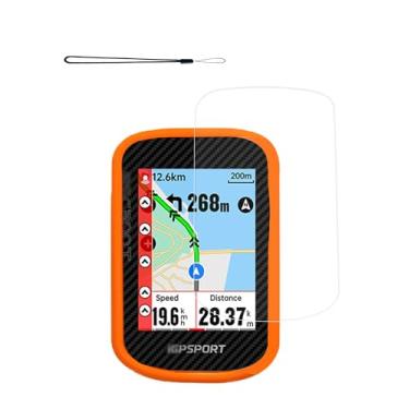 Imagem de Capa para GPS iGPSPORT BSC300T sem fio, bicicleta, computador, GPS, capa protetora de silicone macio WUNIAK resistente a arranhões e choque com protetor de tela e cordão, laranja