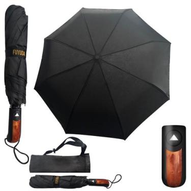 Imagem de Guarda Chuva Automático Reforçado Contra Vento Cabe Na Bolsa Compacto 