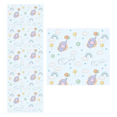 Imagem de Papel De Parede Adesivo Elefante Azul 1,5 Metros O Rolo Np377