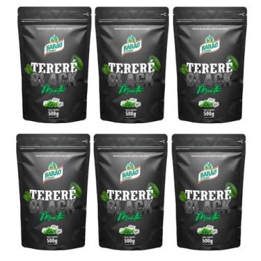 Imagem de 6 Erva Mate Tereré BARÃO MENTA BLACK Sem Glúten 500 g - Barão de Coteg