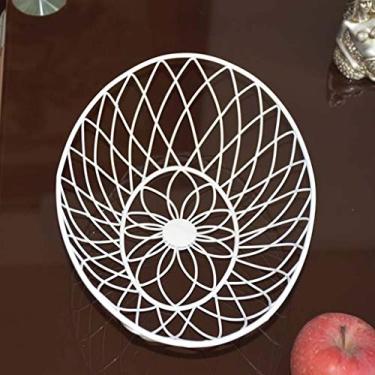 Imagem de Cesta de fruteira em design de arame de aço inoxidável com estilo moderno decorativo de bancada prato de frutas