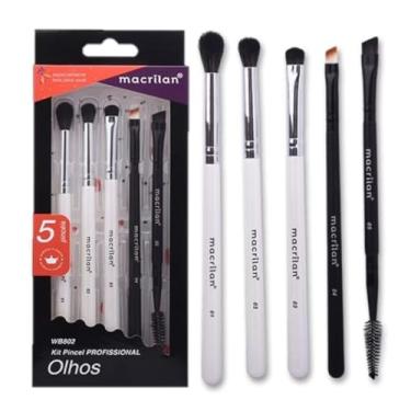 Imagem de Macrilan Kit Com 5 Pincéis Profissionais De Maquiagem Para Os Olhos, WB802
