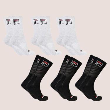 Imagem de Kit 6 Meias Cano Alto Fbox Unisex Atoalhada Original - Dass, Misto, 39