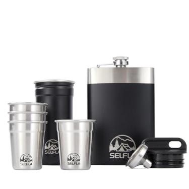 Imagem de SELFLA Conjunto de copos de aço inoxidável - 7 unidades