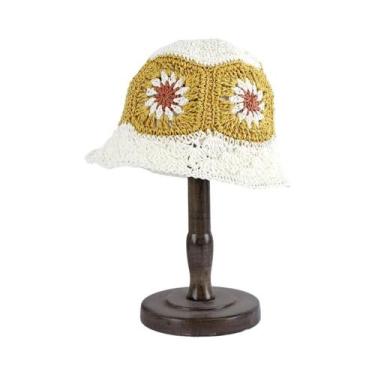 Imagem de Chapéu Balde de Palha Dobrável com Proteção UV - Viseira Solar para Ve