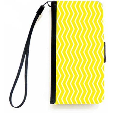 Imagem de Rikki Knight Capa carteira flip com listras zigue-zague amarelas para iPhone 5c da Apple