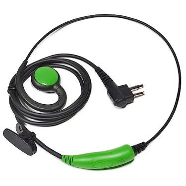 Imagem de HYS Fone de ouvido com anel C de borracha macia, 1 fone de ouvido com PTT online para rádios compatíveis com 2 pinos CP200 PR400 CLS RDX RDU Motorola