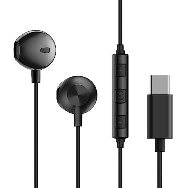 Imagem de PALOVUE Fones de ouvido USB C, tipo magnético com microfone, compatível com Galaxy S23 S22 S21 Ultra S20 FE Note 20 10 A53 A54, Google Pixel 7 6 5 4, iPhone 15 16