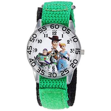 Imagem de Disney Relógio analógico de quartzo para meninos Toy Story 4 com pulseira de nylon, verde, 20 (modelo: WDS000711)