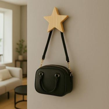 Imagem de Kit Cabideiro Pinus Estrela Pendurador de Casados e Bolsas - Oliva Sto