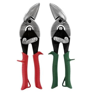 Imagem de Conjunto de tesouras de aviação Midwest – tesouras de corte de estanho com corte deslocado esquerdo e direito com lâmina forjada e aderência confortável KUSH'N-POWER – MWT-6510C