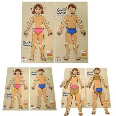 Imagem de Brinquedo Educativo Esquema Corporal Masculino Feminino - Munod Feliz