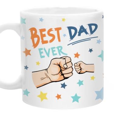 Imagem de Pawfect House Caneca de café Best Dad Ever 325 ml, canecas legais de colisão de punho, presentes de aniversário do dia dos pais para homens, papai, copo de cerâmica número 1 da filha filho, presentes