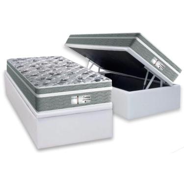 Imagem de Cama Box Baú Solteiro: Colchão Molas Ensacadas Probel Prodormir Evolution + Base Crc Courano White