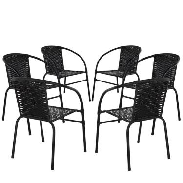 Imagem de Conjunto 6 Cadeiras Happy Hour Varanda área Sacada Edícula Empilhável Jardim Artesanal...