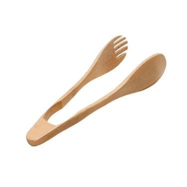 Imagem de Pegador De Saladas Pinça Em Bambu Multiuso 21cm