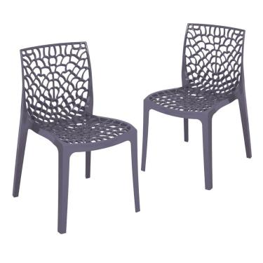 Imagem de Kit 2 Cadeiras Gruvyer Cinza Névoa Cinza Névoa