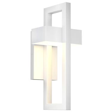 Imagem de LamQee Luminárias De Parede Externas Modernas 3000K, Arandelas Led Integradas, Contemporâneas Para Áreas Externas, Montagem Externa Varanda, Porta Da Frente E Garagem, Branco Fosco