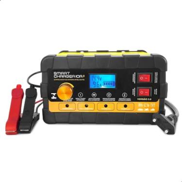 Imagem de Carregador de Bateria Automotivo Smart Charger 10A Digital 12V 24V Voltímetro Amperímetro Indicador Carga