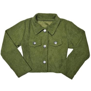 Imagem de Casaco Blazer Veludo Infantil Menina Cotelê - 2L Kids, Verde, 4