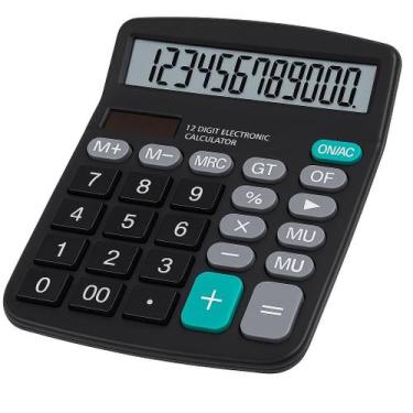 Imagem de Calculadora Eletrônica 12 Dígitos Mesa Escritório Energia Solar Versát